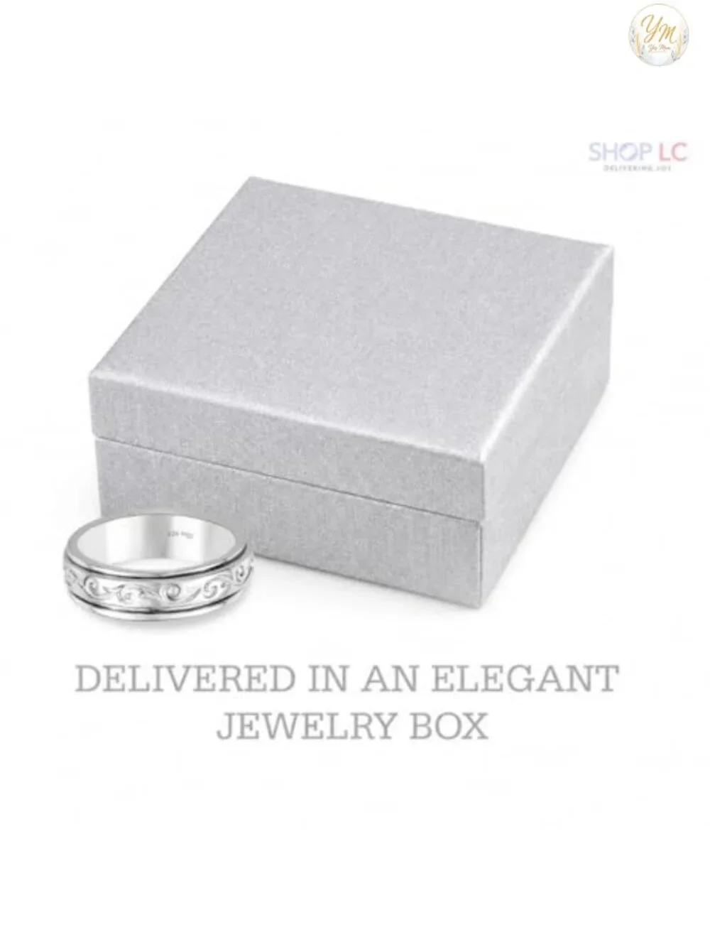 925 Sterling Silver Spinner Ring for Anxiety Stress Relief Women Boho Platinum